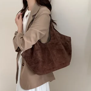 genuine leather for women designer luxury Cowhide Single Shoulder the Tote Bag New Vintage Commuter Large Suede Basket Handbag